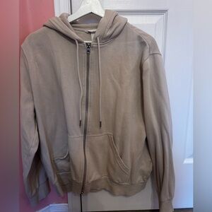 H&M Tan/Beige Zip-Up Hoodie